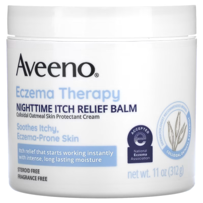 Kem dưỡng giảm ngứa ban đêm trị liệu bệnh chàm, không mùi Eczema Therapy Nighttime Itch Relief Balm Aveeno 312g - Us Home