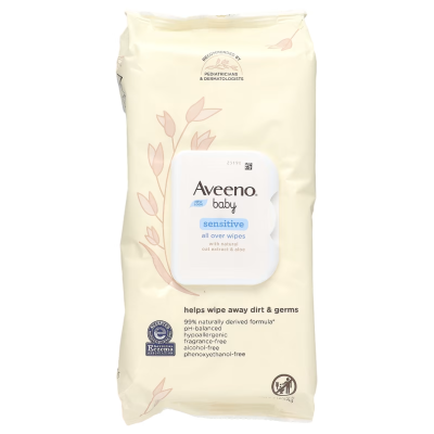 Khăn lau cho da nhạy cảm không mùi Aveeno 64 miếng - Us Home