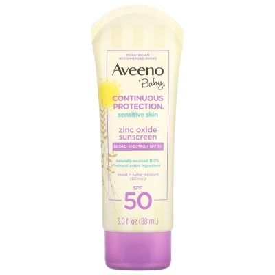 Kem chống nắng Aveeno cho em bé, Zinc Oxide Sunscreen, SPF 50 88ml - Us Home