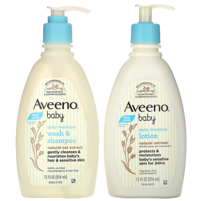 Bộ 2 món chăm sóc da cho bé hàng ngày Aveeno Daily Care Set - Us Home