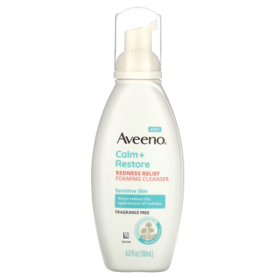 Sữa rửa mặt tạo bọt giảm mẩn đỏ cho da nhạy cảm Aveeno, Redness Relief Foaming Cleanser (180 ml) - Us Home