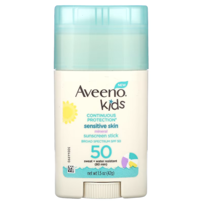 Kem chống nắng cho da em bé nhạy cảm Aveeno, Sensitive Skin Sunscreen Stick SPF 50 (42g) - Us Home
